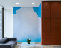 Sunny blue sits at the corners of a tall cloud in this Blue Clouds III wall mural GD4845
