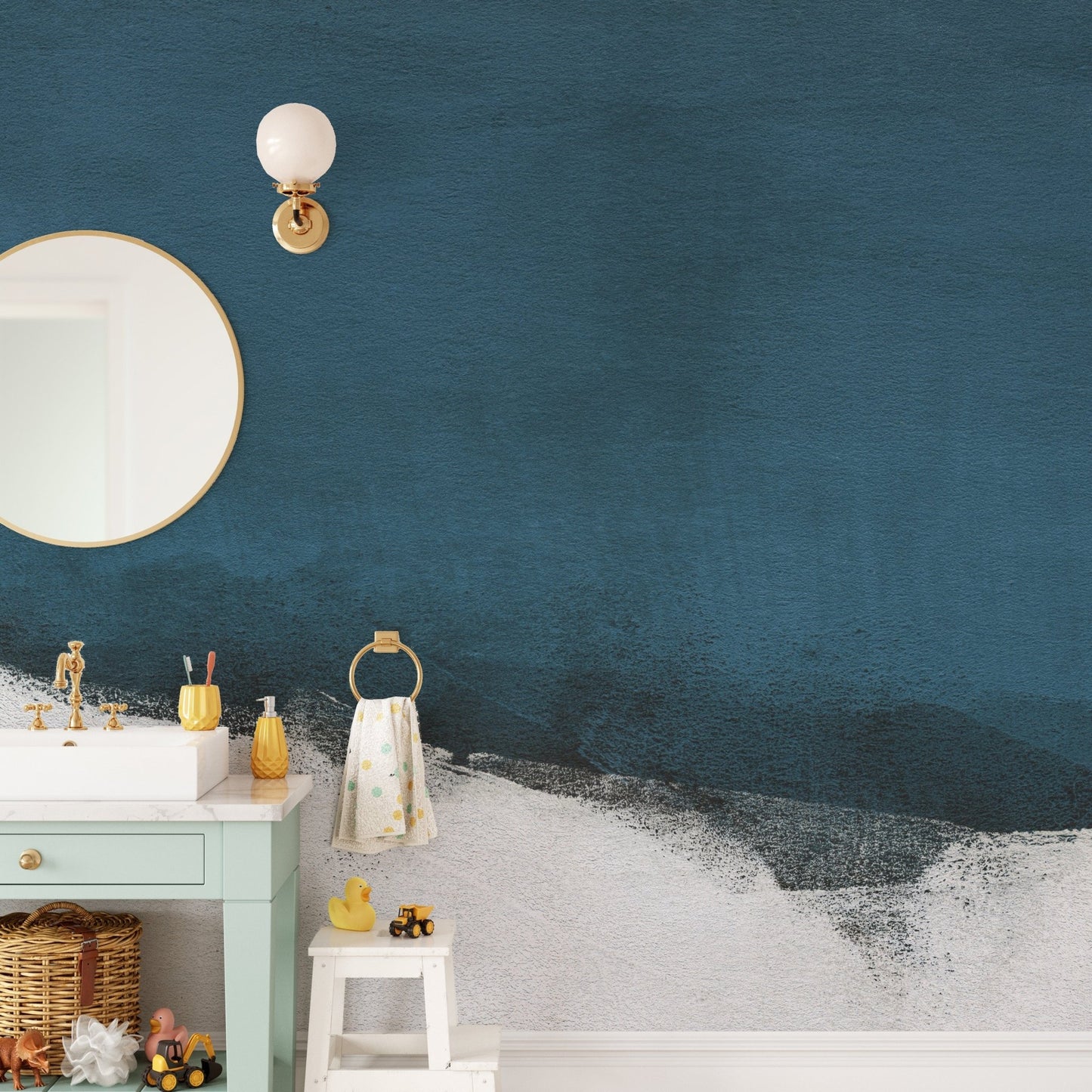 Contemporary blue abstract wallpaper for wall decor A733