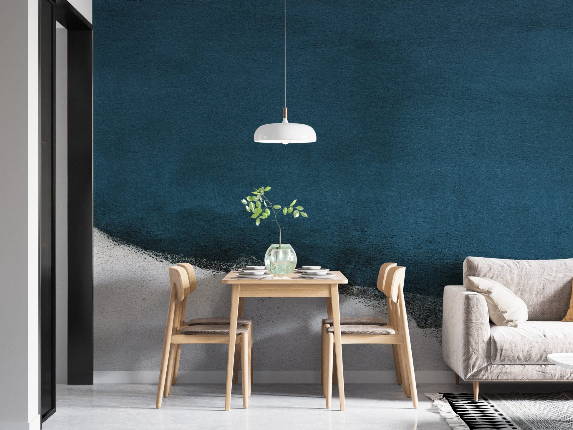 Textured blue wall mural for artistic room decor A733