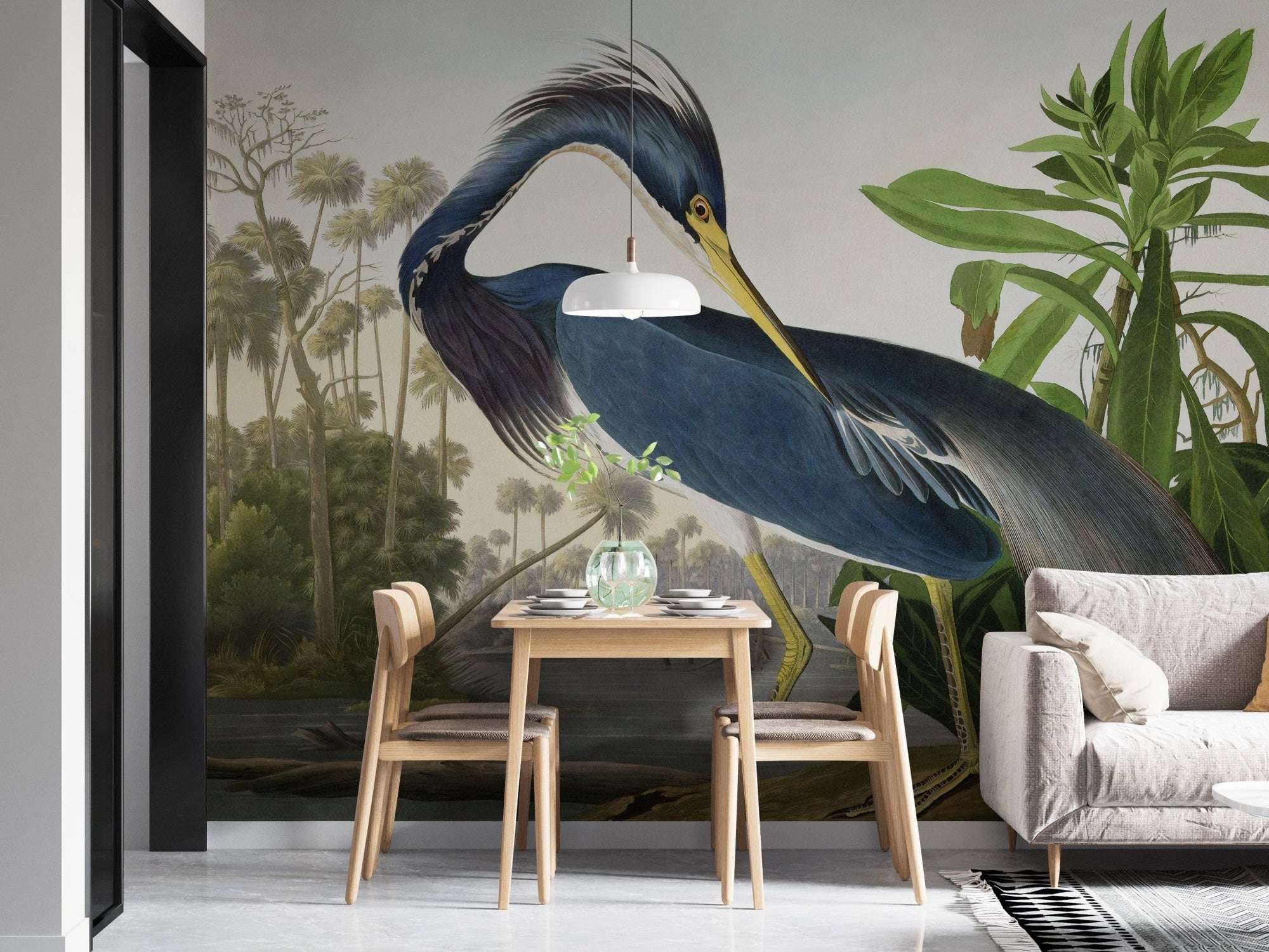 Blue Heron Wallpaper Mural A491

