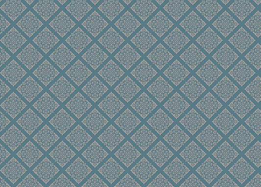 Blue Damask Peel and Stick Wallpaper Mural