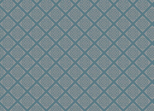 Blue Damask Peel and Stick Wallpaper Mural