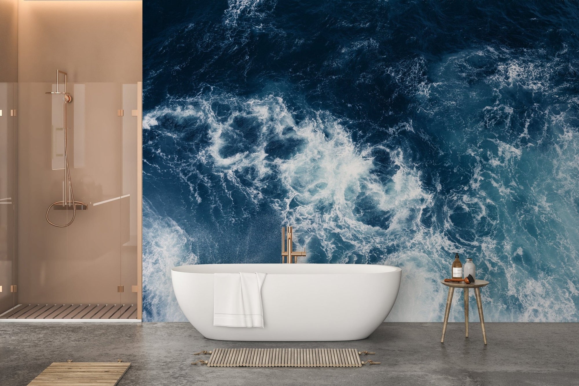 Calming blue water mural for interiors
 A668