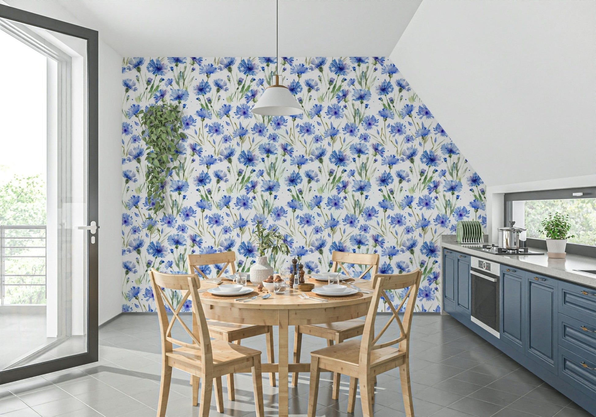 Blue Cornflower Dream Wallpaper⁠