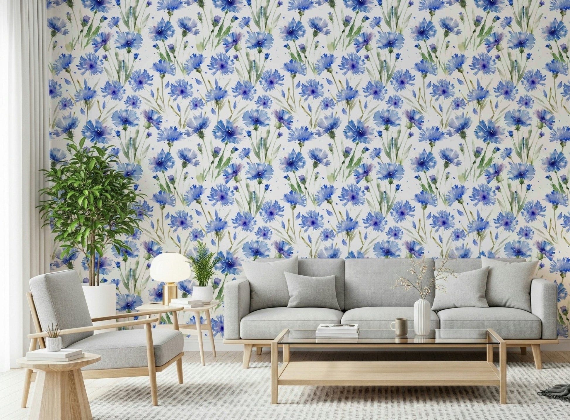 Blue Cornflower Dream Wallpaper⁠