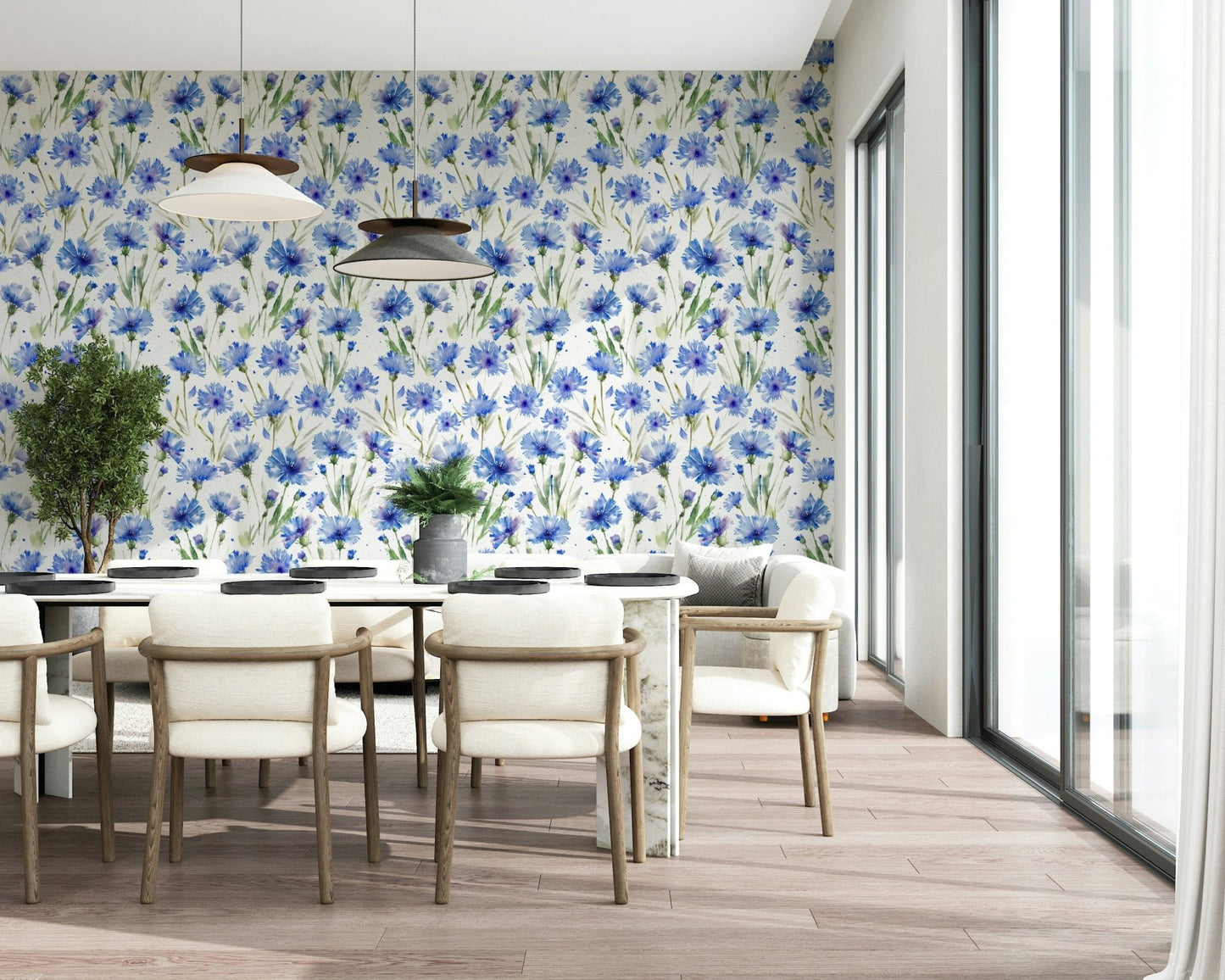 Blue Cornflower Dream Wallpaper⁠