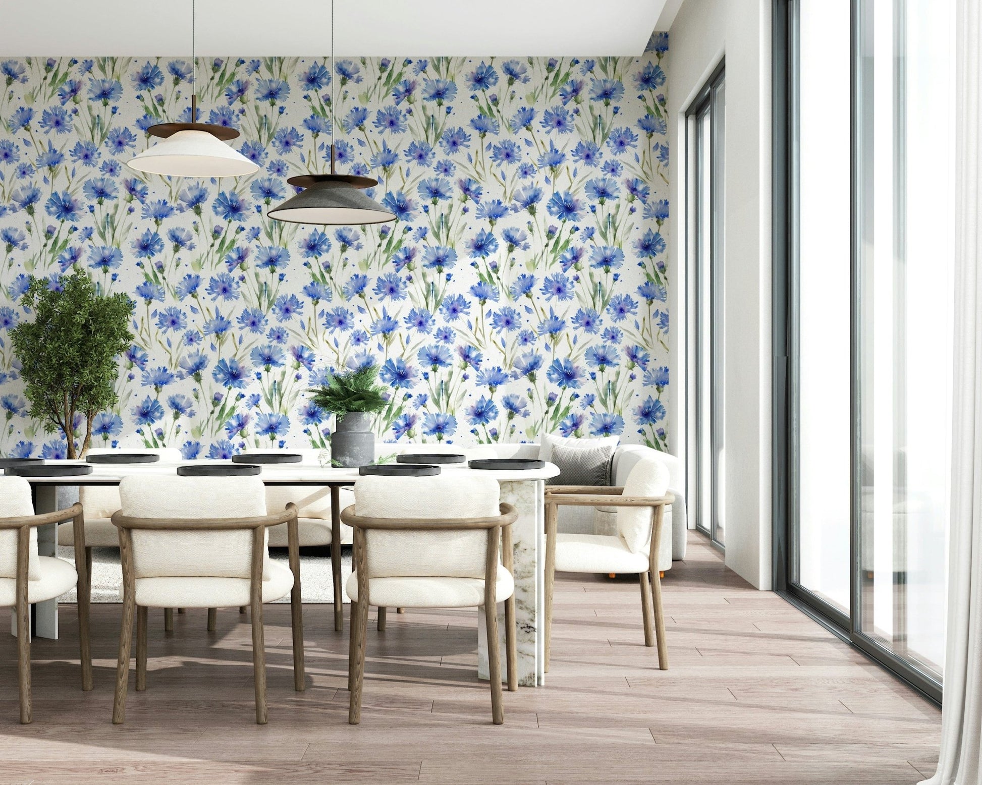 Blue Cornflower Dream Wallpaper⁠