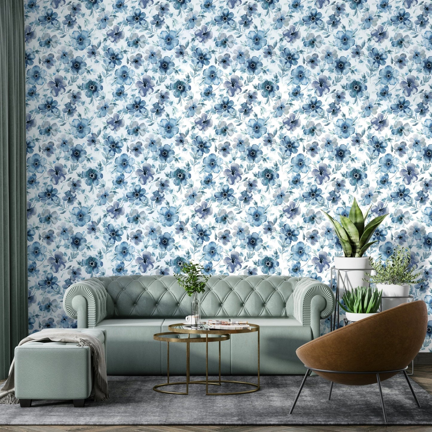 Soft floral wallpaper for walls

