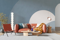 Blue & Gray Concentric Abstract Wallpaper Mural - Giffywalls