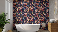 Blue flower wallpaper for cozy interiors