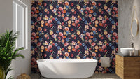 Blue flower wallpaper for cozy interiors