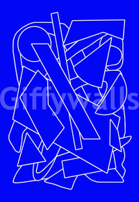 A high-quality serene blue wall mural for walls.