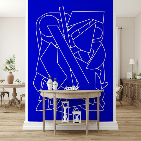A beautiful subtle blue wallpaper mural with a watercolor texture., GD5353