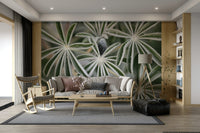 A calming blue lupine design wallpaper mural that defines a space., GD4772
