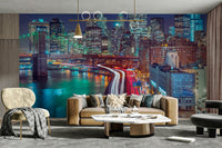 Urban landscape on a wall.

