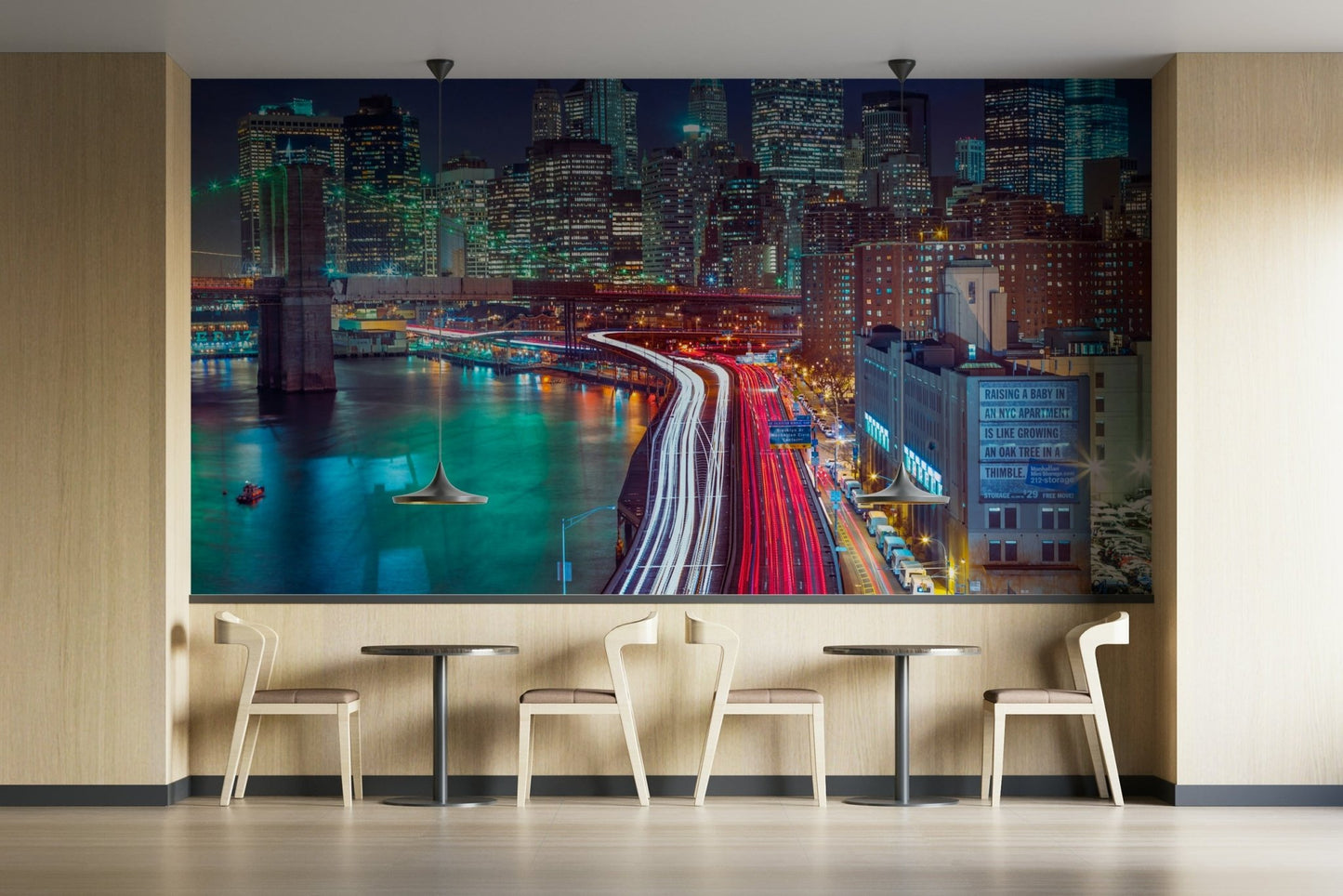 Brooklyn Bridge in the foreground.

