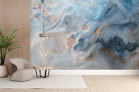 Abstract blue marble wallpaper design for walls Marble-09
