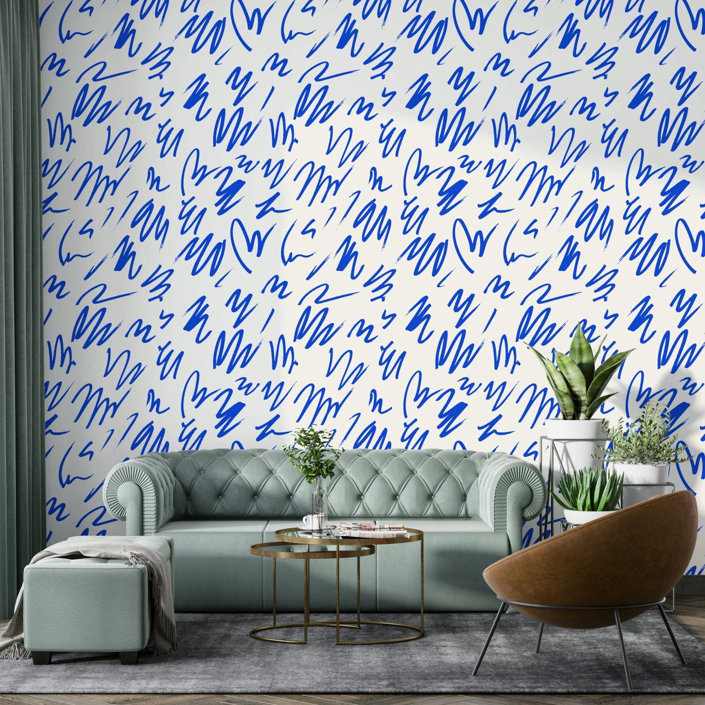 Abstract blue lines wallpaper.
