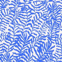 Playful blue leaf wallpaper.
