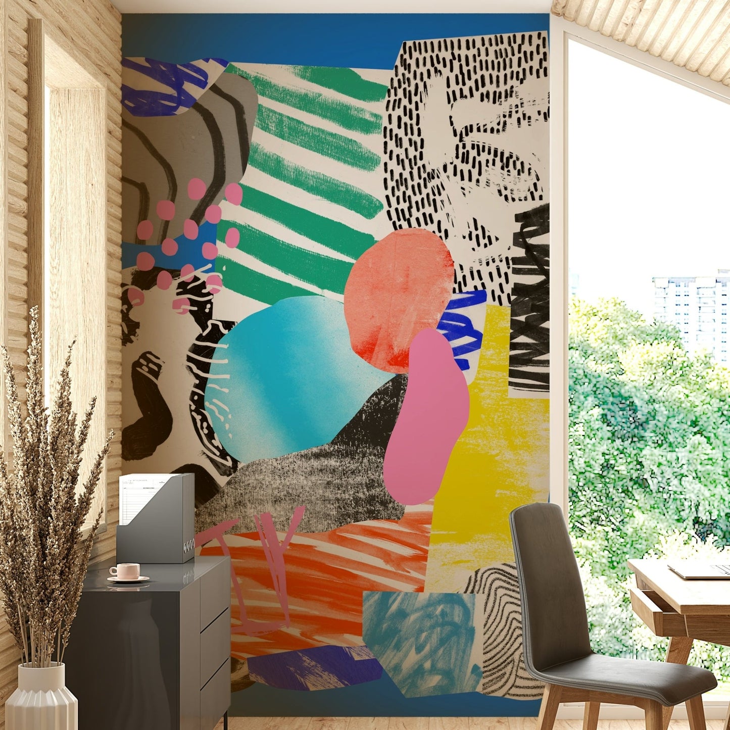 Abstract sky-inspired wallpaper for interiors

