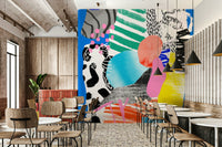 Soothing blue mural wallpaper for relaxation

