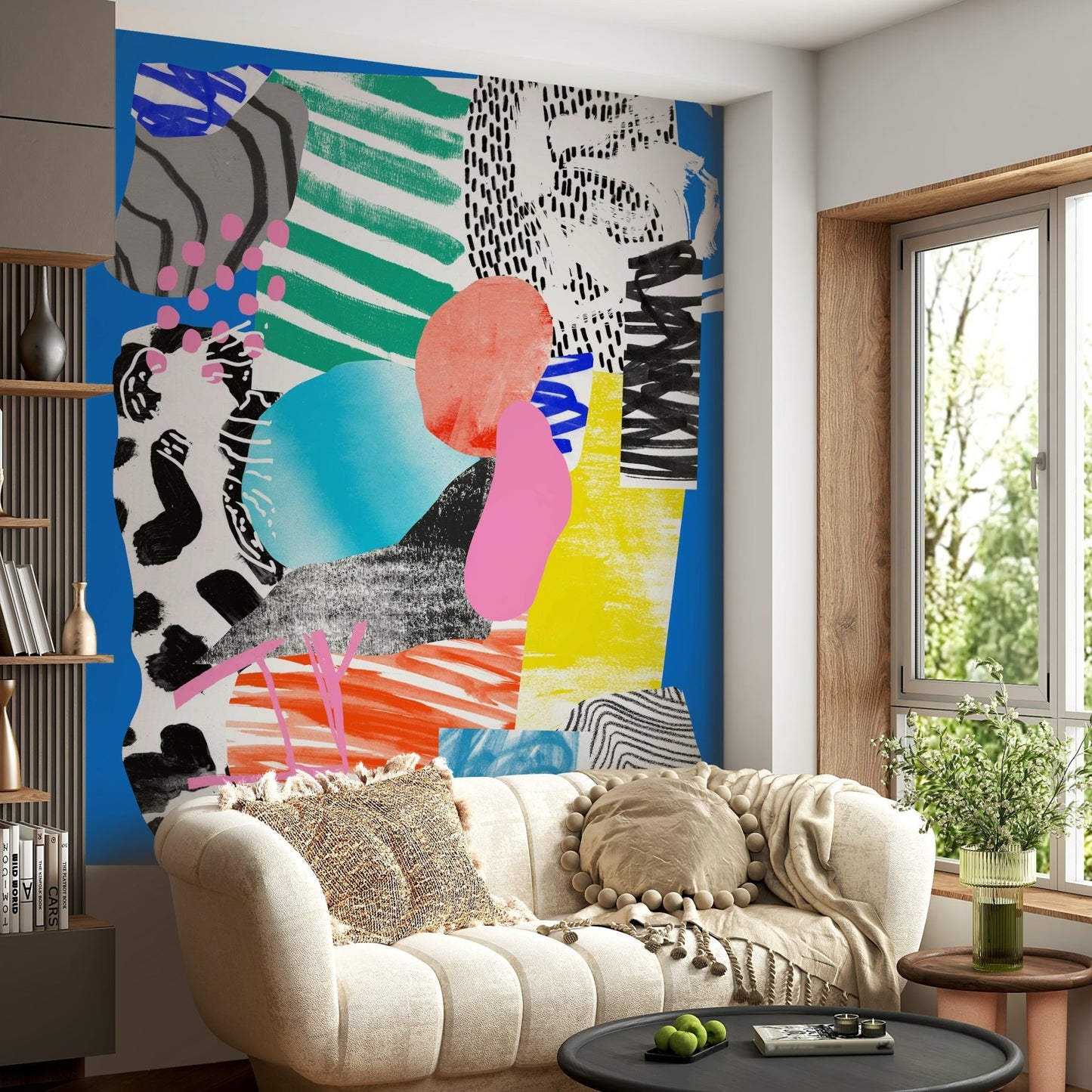 Cool blue gradient wall design

