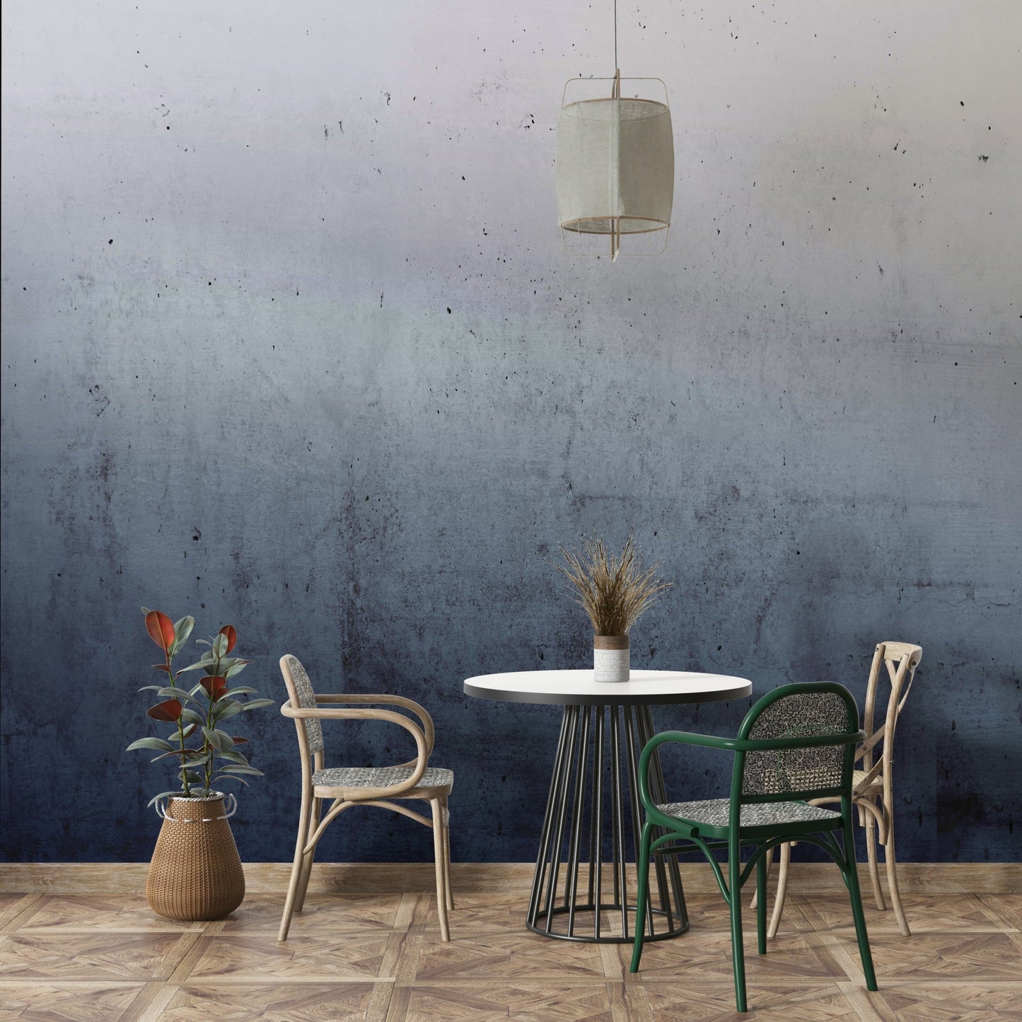 Blue Ombre on Concrete Wall Mural