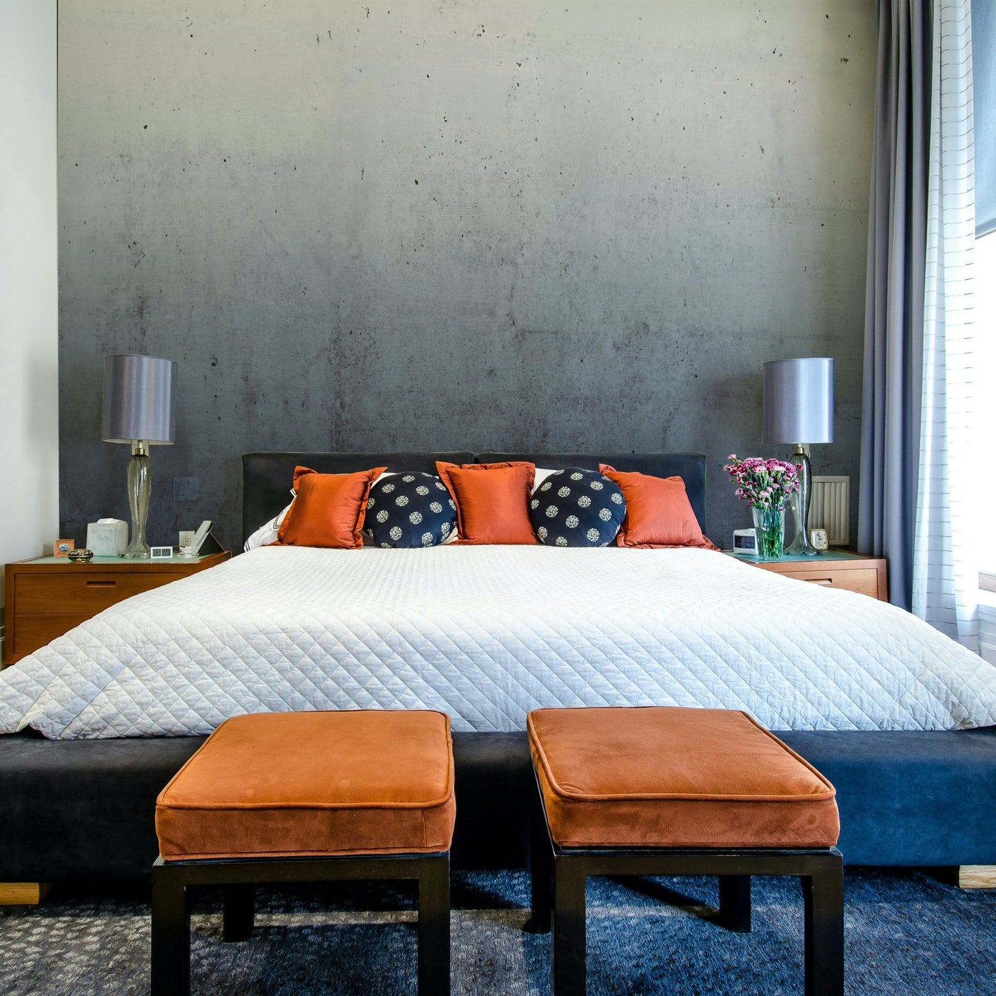 Blue Ombre on Concrete Wall Mural