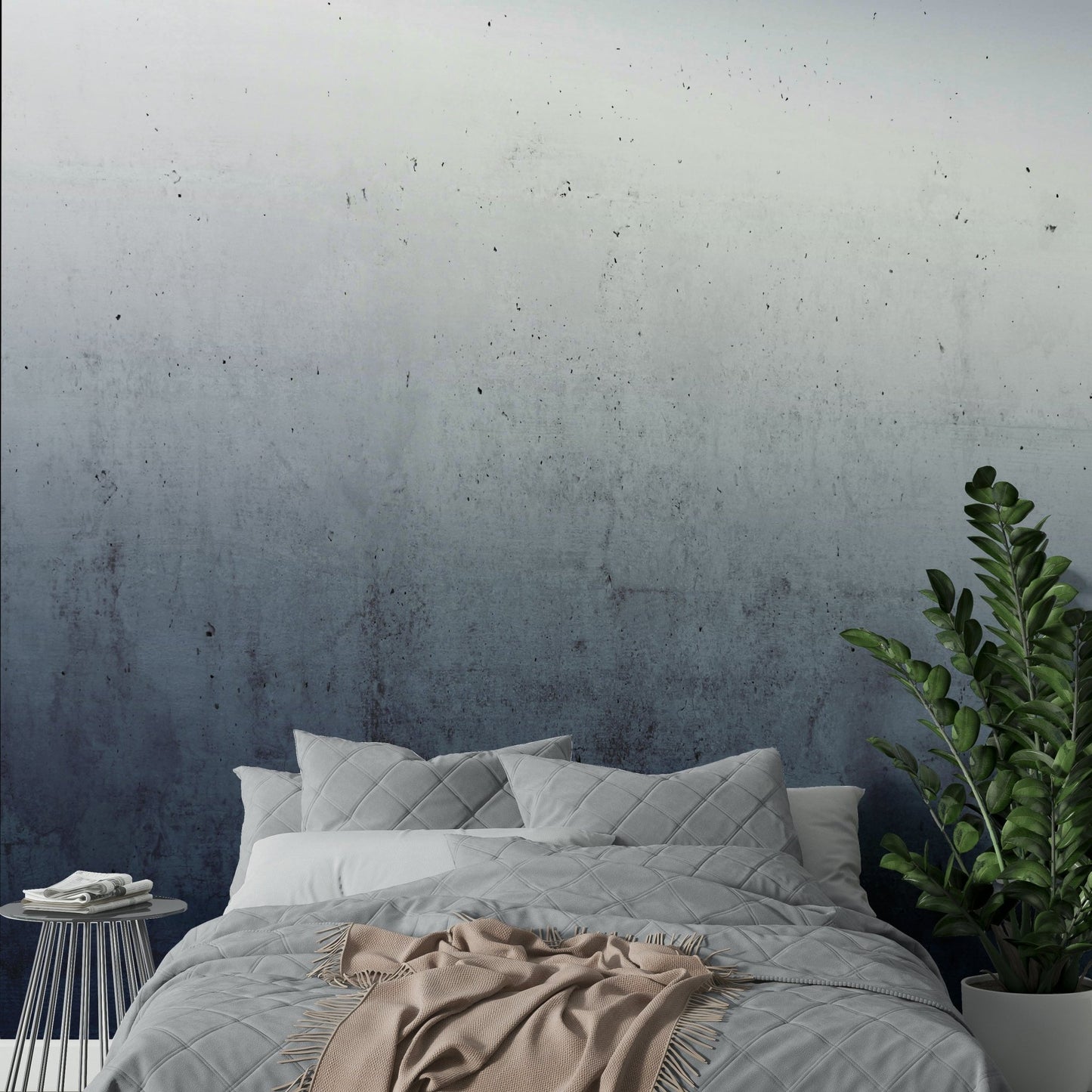 Blue Ombre on Concrete Wall Mural