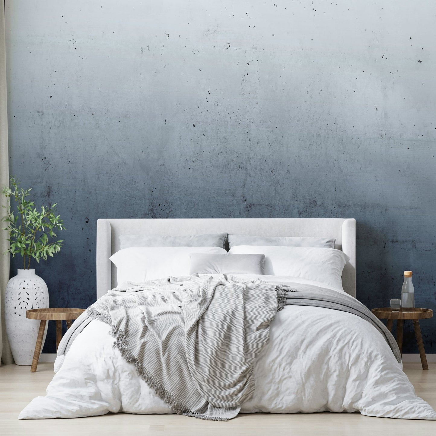 Blue Ombre on Concrete Wall Mural