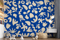 Graphic leaf-like shapes define Organic Flow wall mural artwork