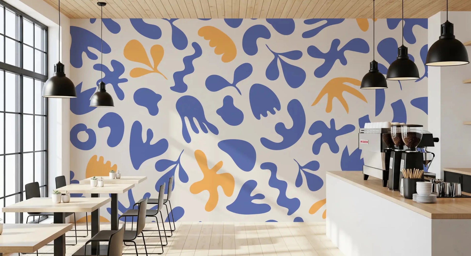 Playful abstract surface from Organic Flow wall mural pattern, GD9316