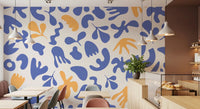Soft modern repeat in Blue Organic Flow wall mural artwork, GD9316