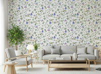 Botanical butterfly print wallpaper for a stylish apartment balcony area., GD7684