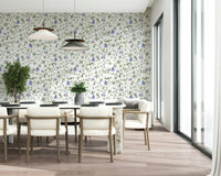 Detailed butterfly illustrations on light blue background for a study room., GD7684