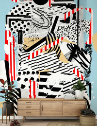 A contemplative gentle design wallpaper mural for a feature wall.