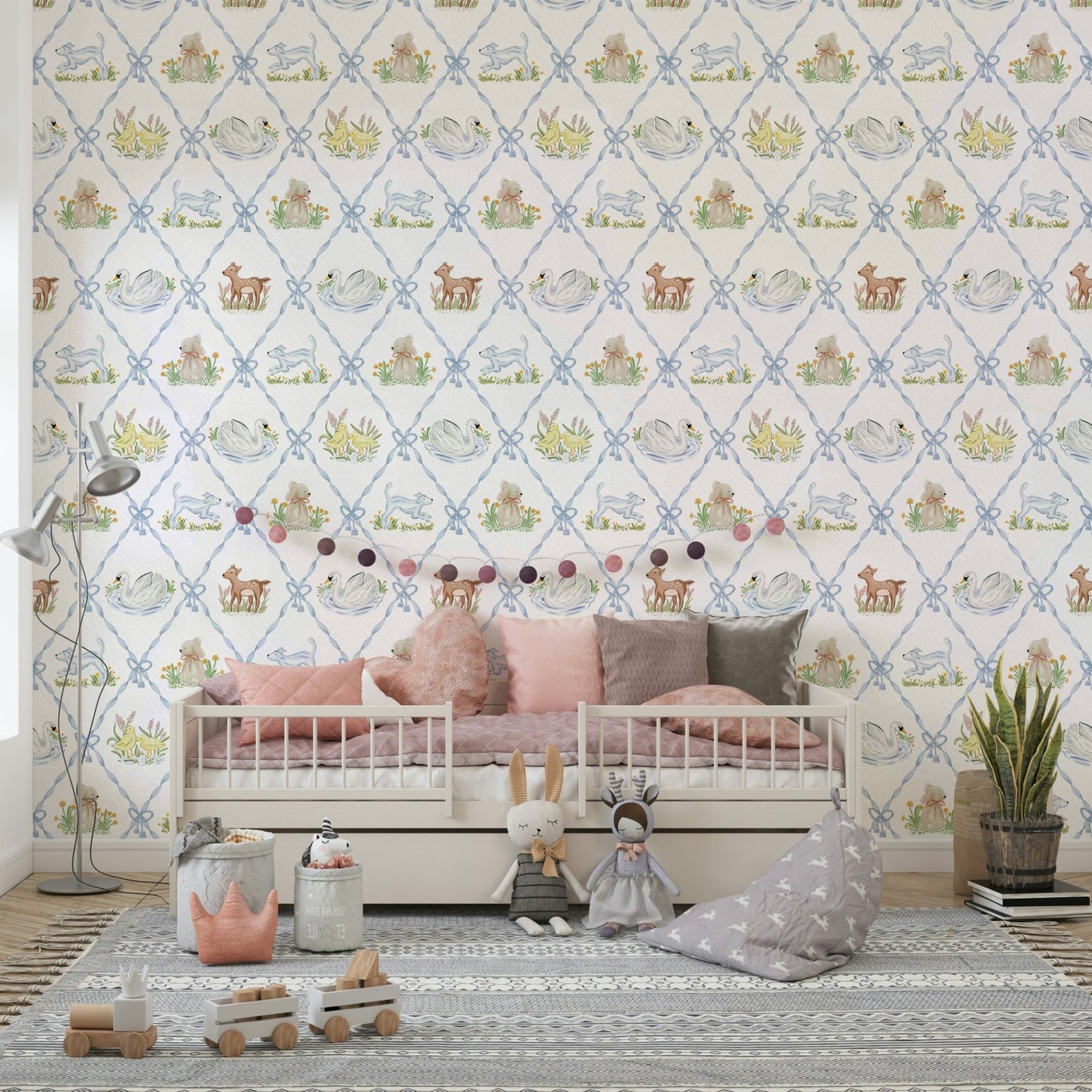 Bedroom wall mural with floral meadow, GD991