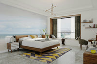 Coastal cabin with blue rooftop

