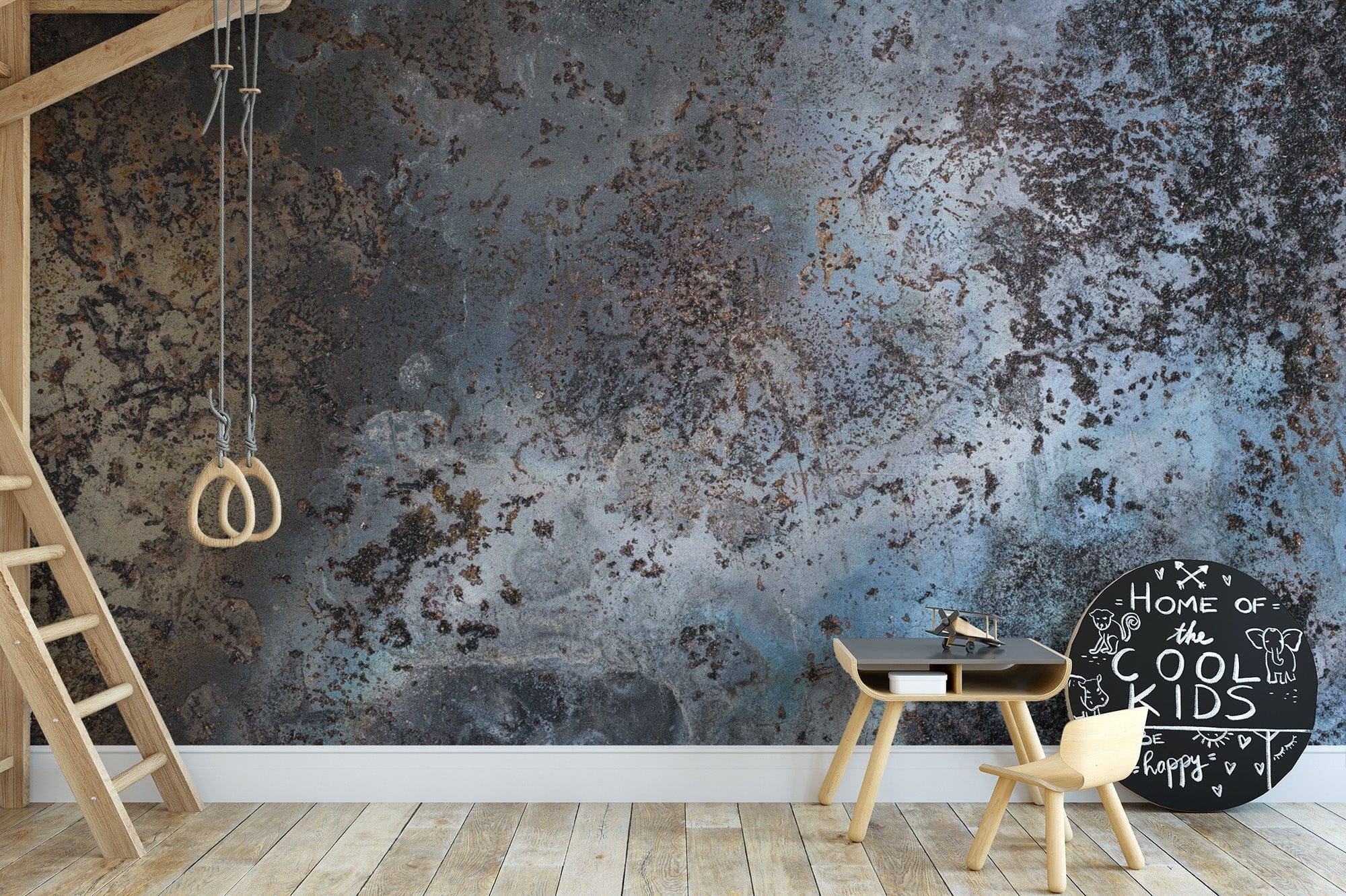 Get Vintage Blue Rusty Wallpaper Mural for Authentic Look