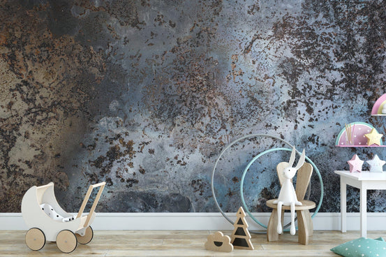 Weathered Blue Metal Texture Wallpaper C478
