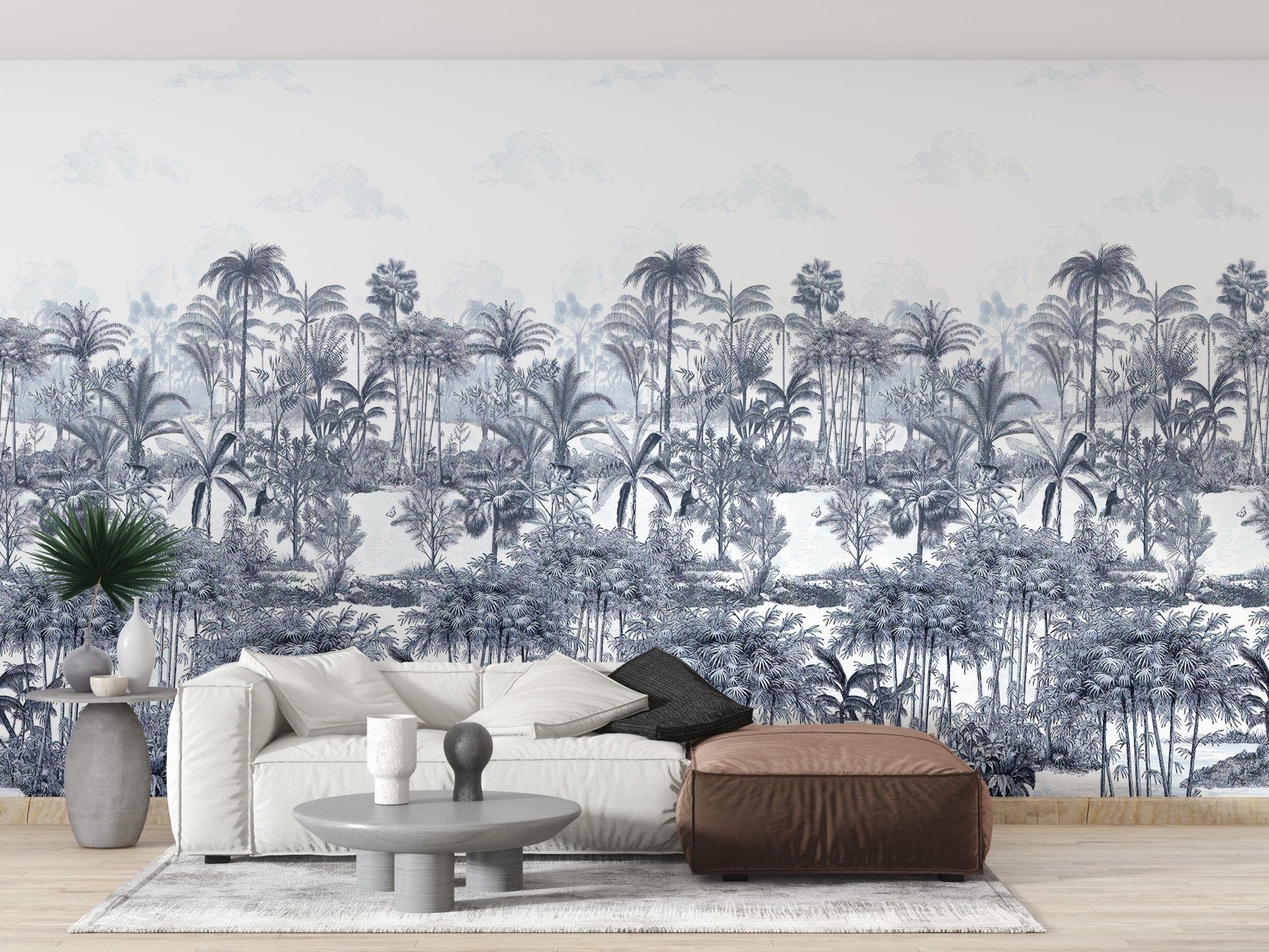 Blue Shades Palm Trees Wallpaper Murals - Giffywalls A442