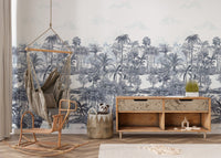 Blue Shades Palm Trees Wallpaper Murals - Giffywalls A442