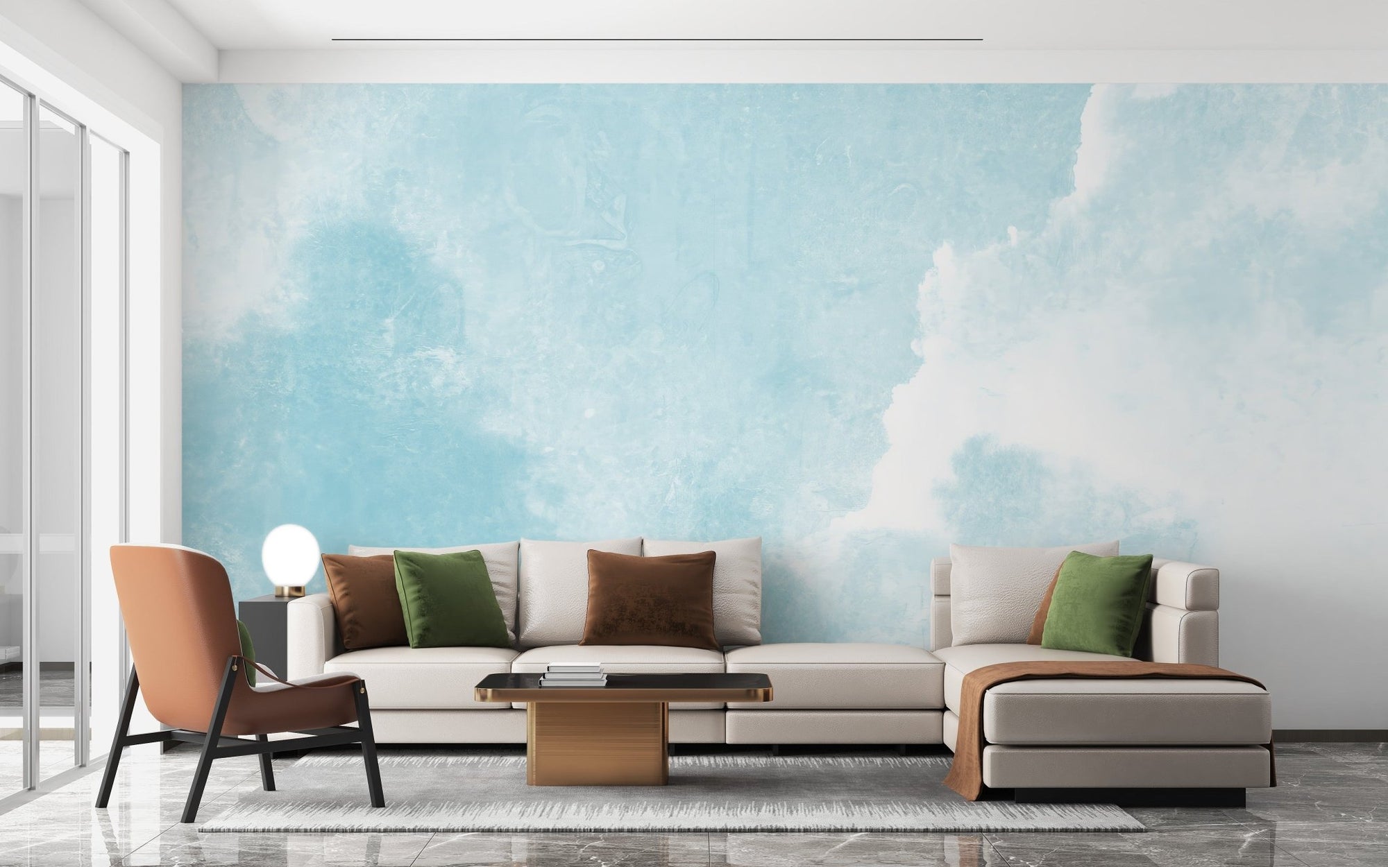 Dreamy watercolor sky mural wallpaper A910