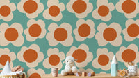 Playful floral wallpaper for kids’ rooms
