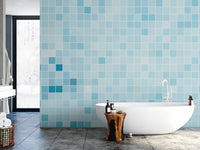 Blue Tiled Wallpaper Mural for Walls Tile-1