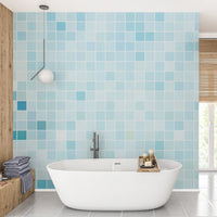 Stylish Blue Tiled Wall Mural Design Tile-1