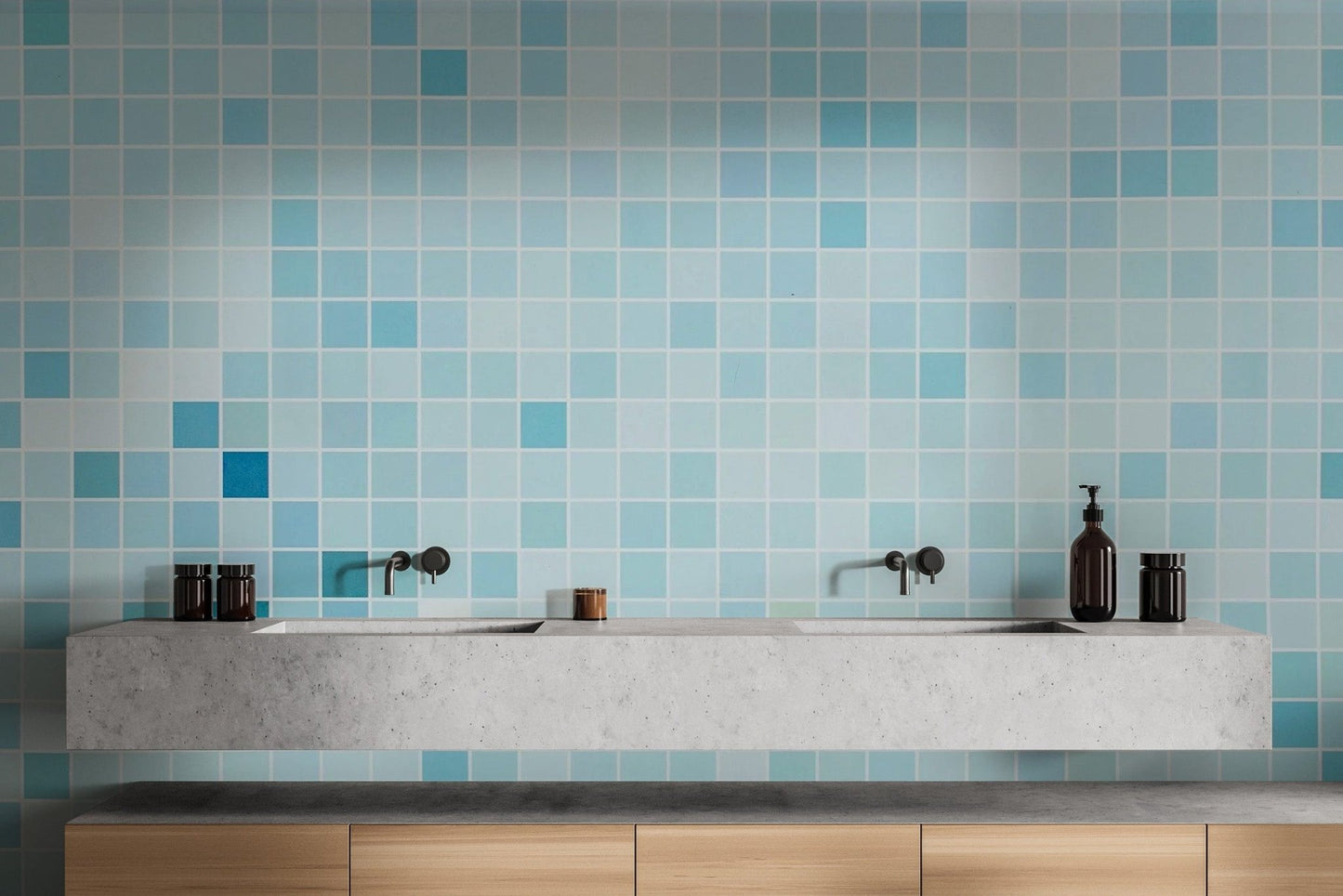 Blue Tiled Wallpaper Tile-1