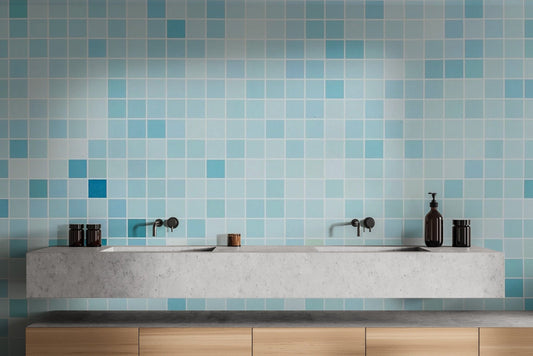 Blue Tiled Wallpaper Tile-1