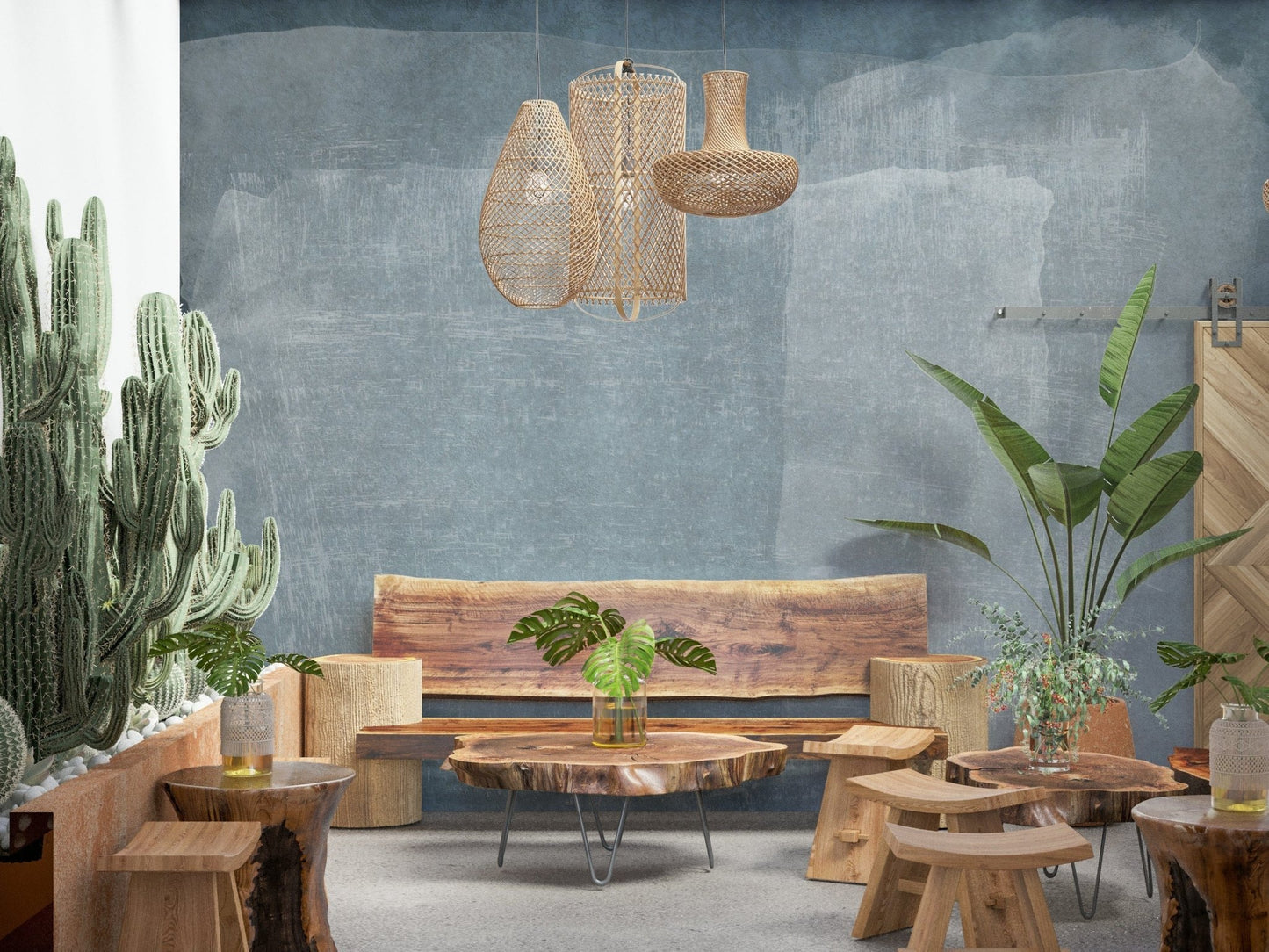 Blue Wash Texture Wall Mural -2583409