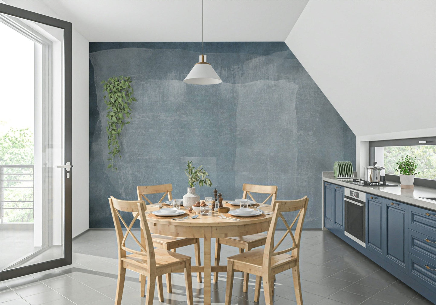 Blue Wash Texture Wall Mural -2583409